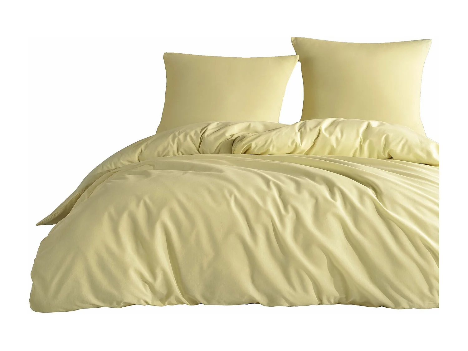 Einfarbiges Bettwäscheset 140 x 200 cm – Gelb