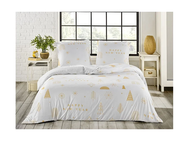 Weihnachtsbettwäscheset 140 x 200 cm – Gold