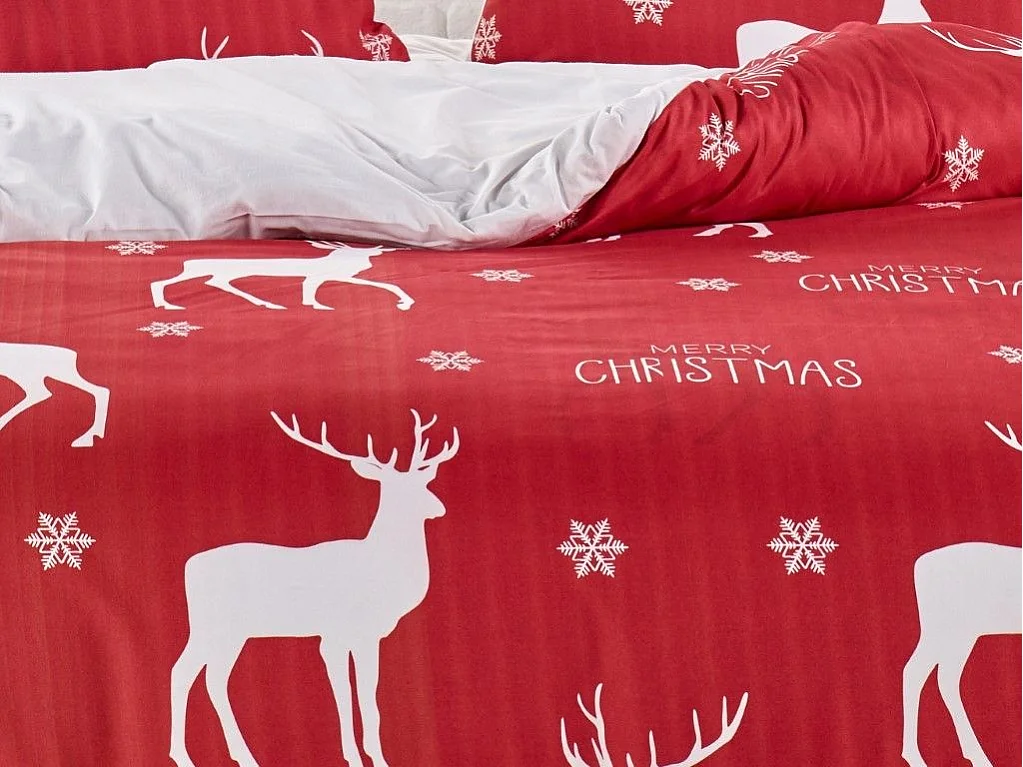 Weihnachtsbettwäscheset 240 x 220 cm – Rot