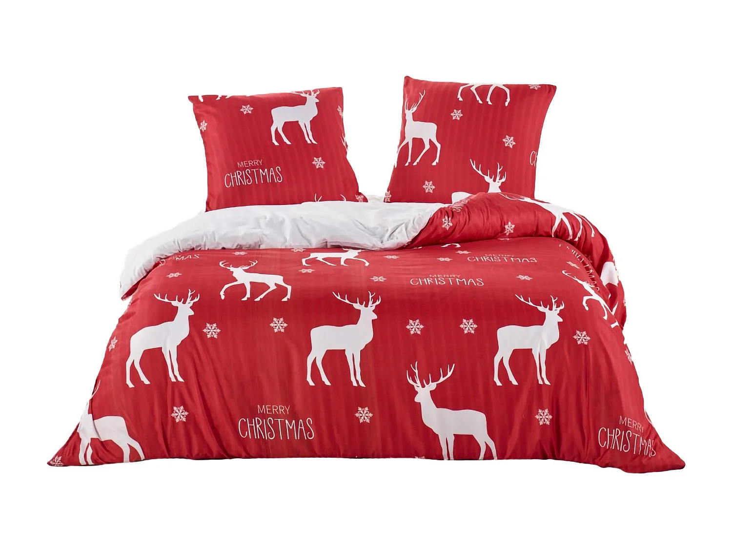 Set biancheria da letto natalizia 240 x 220 cm Rosso