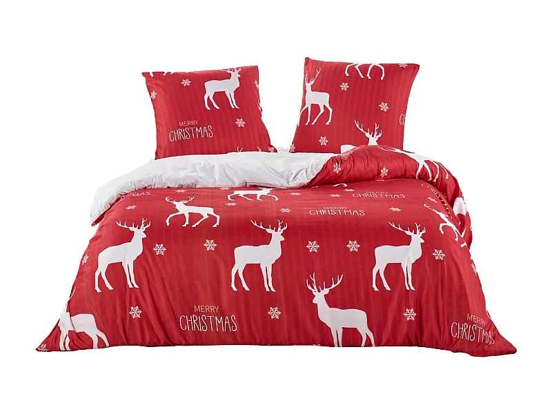 Set biancheria da letto natalizia 240 x 220 cm Rosso