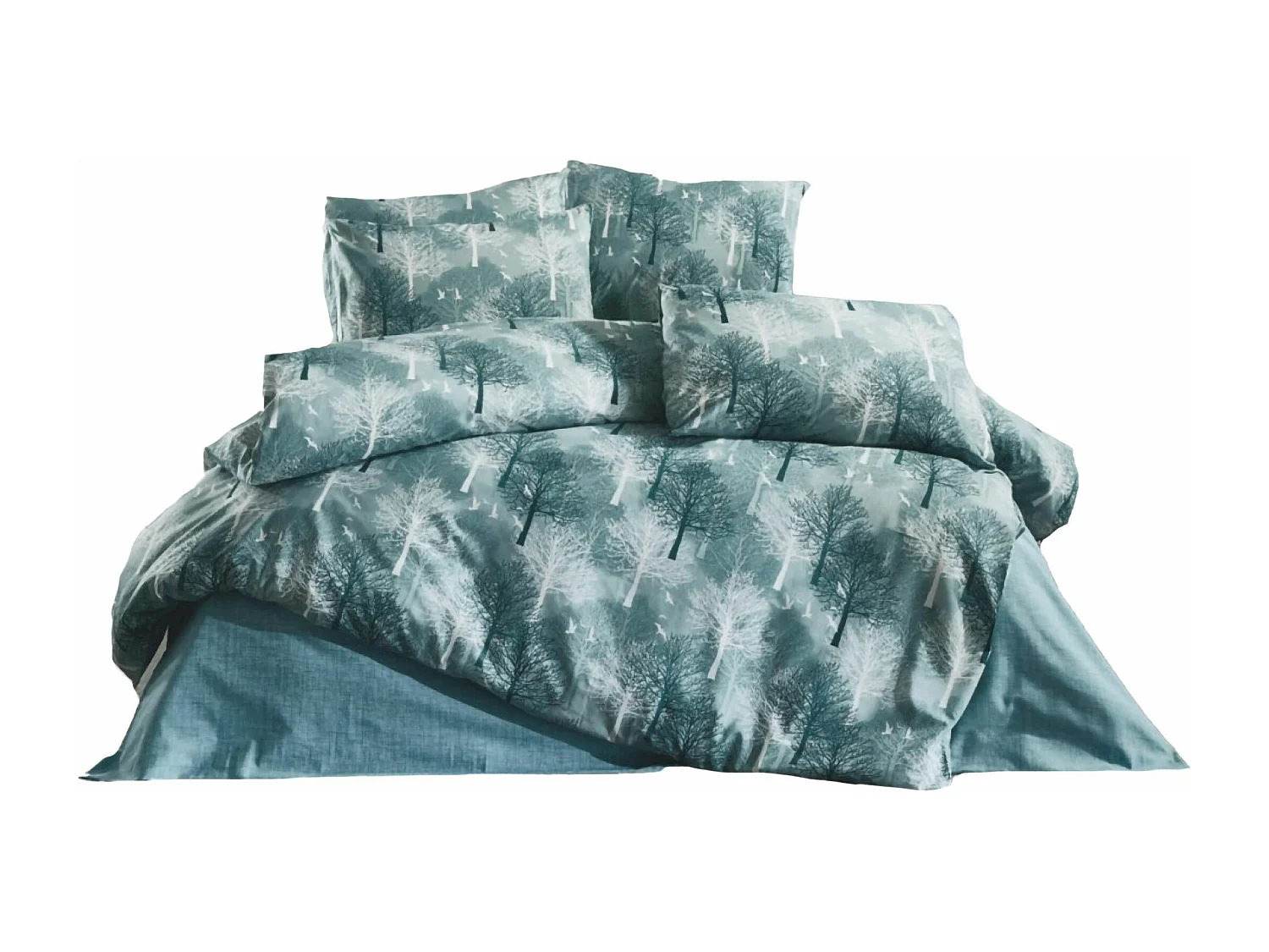 Parure de lit verte TREE 260 x 240 cm