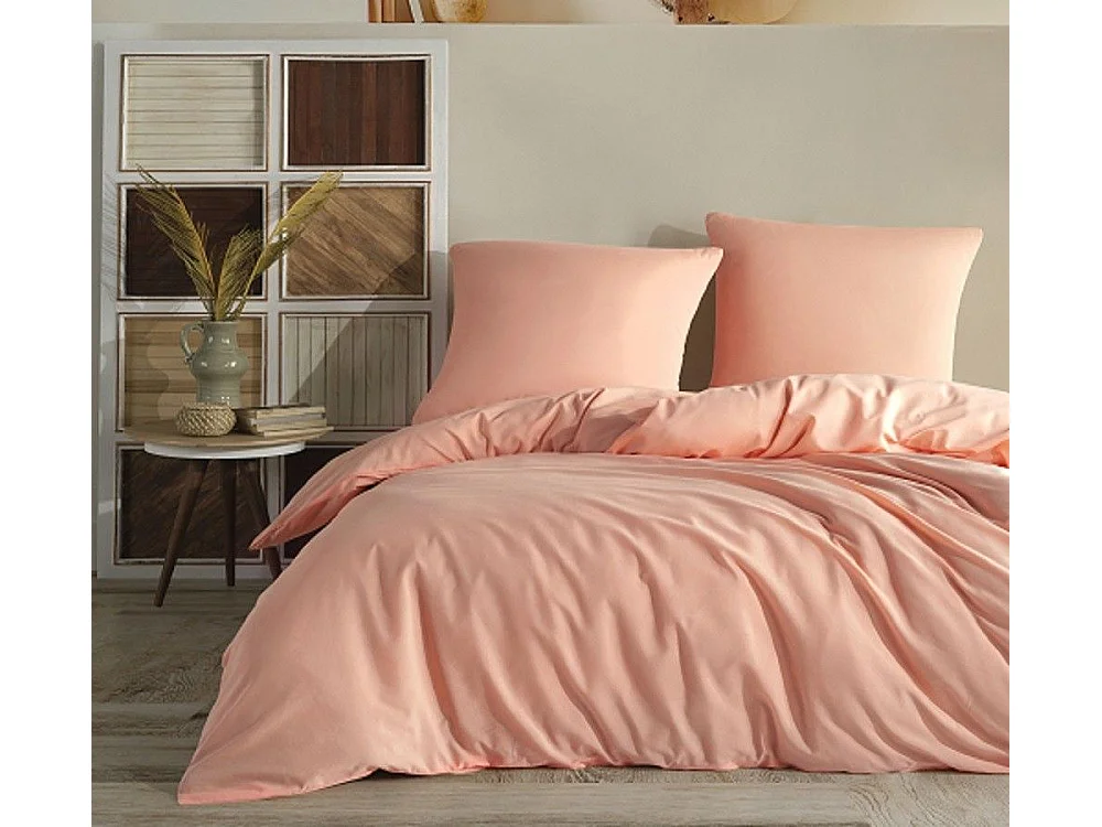 Parure de lit orange unie 140 x 200 cm