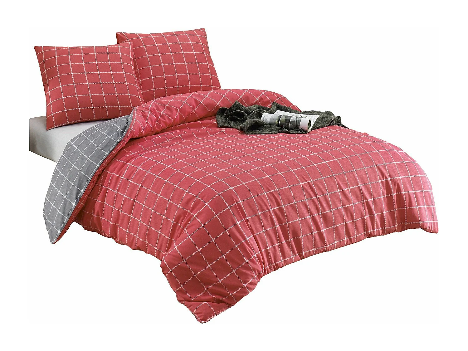 Set biancheria da letto TRENDY 240 x 220 cm Rosso