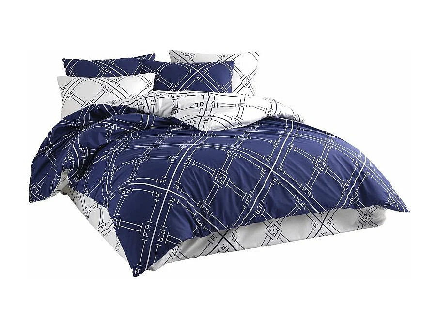 Parure de lit bleue GEOMETRIC 240 x 220 cm