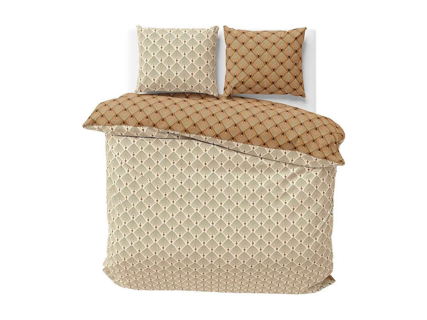 Juego de cama de poliéster 240 x 220 cm - Beige