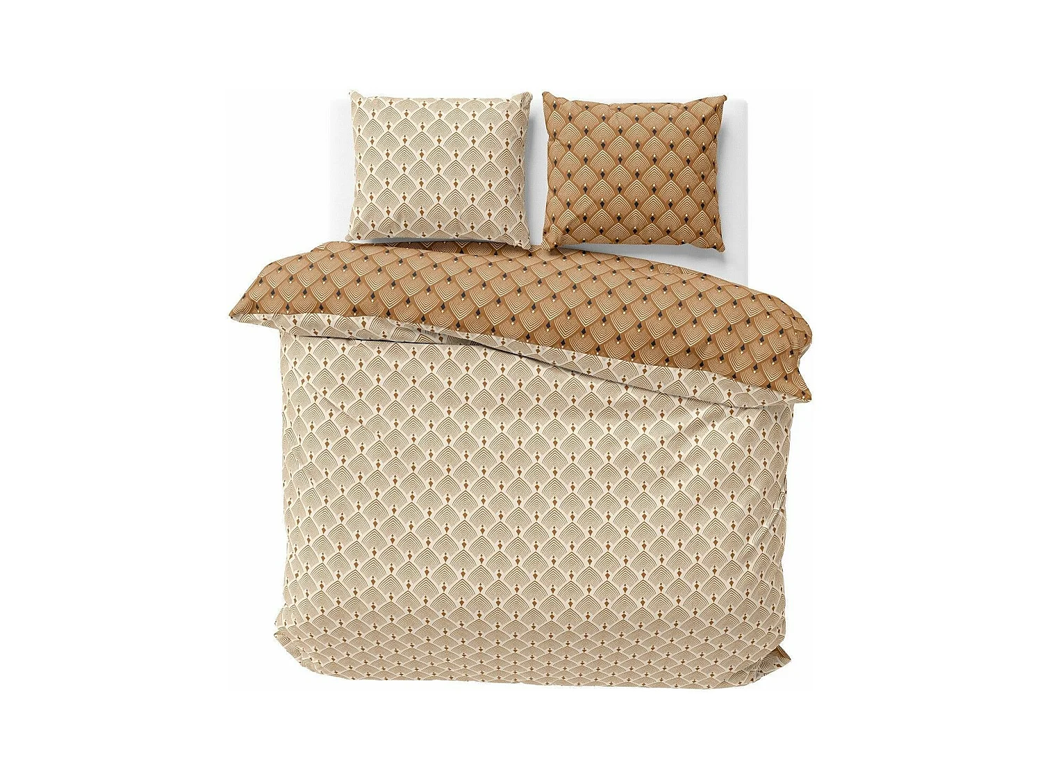 Parure de lit en polyester 240 x 220 cm - Beige
