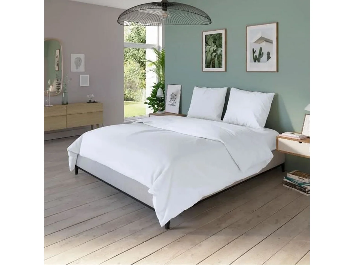 Copripiumino 240 x 220 cm Cotone Antibatterico Bianco