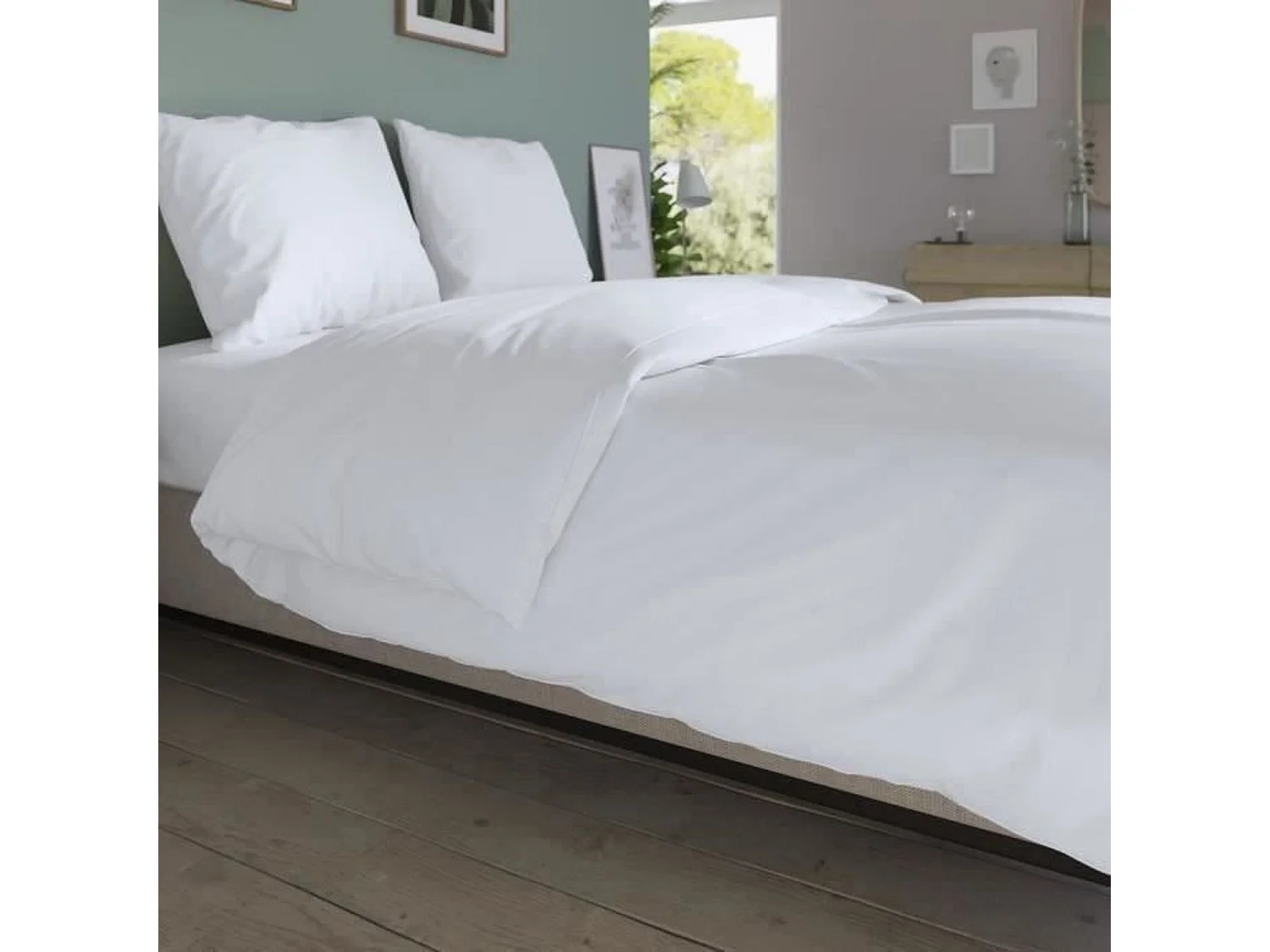 Copripiumino 240 x 220 cm Cotone Antibatterico Bianco