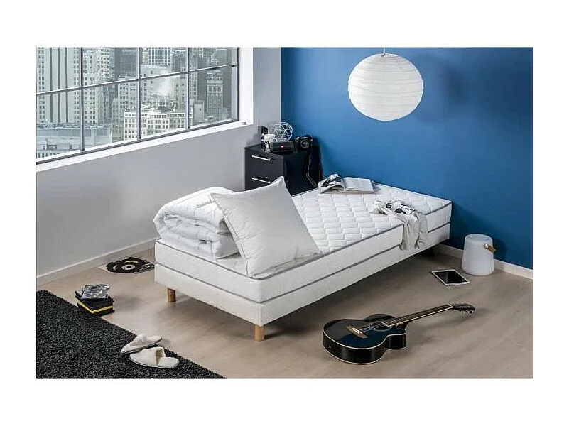 DEKO DREAM Pack Star Matelas 90x190 + Couette 140x200 + Oreiller 60x60 - 16 cm