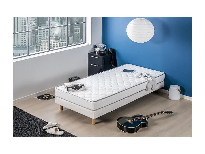 Colchón 90 x 190 cm + edredón nórdico 140 x 200 cm + almohada espuma firme 60 x 60 x 16 cm