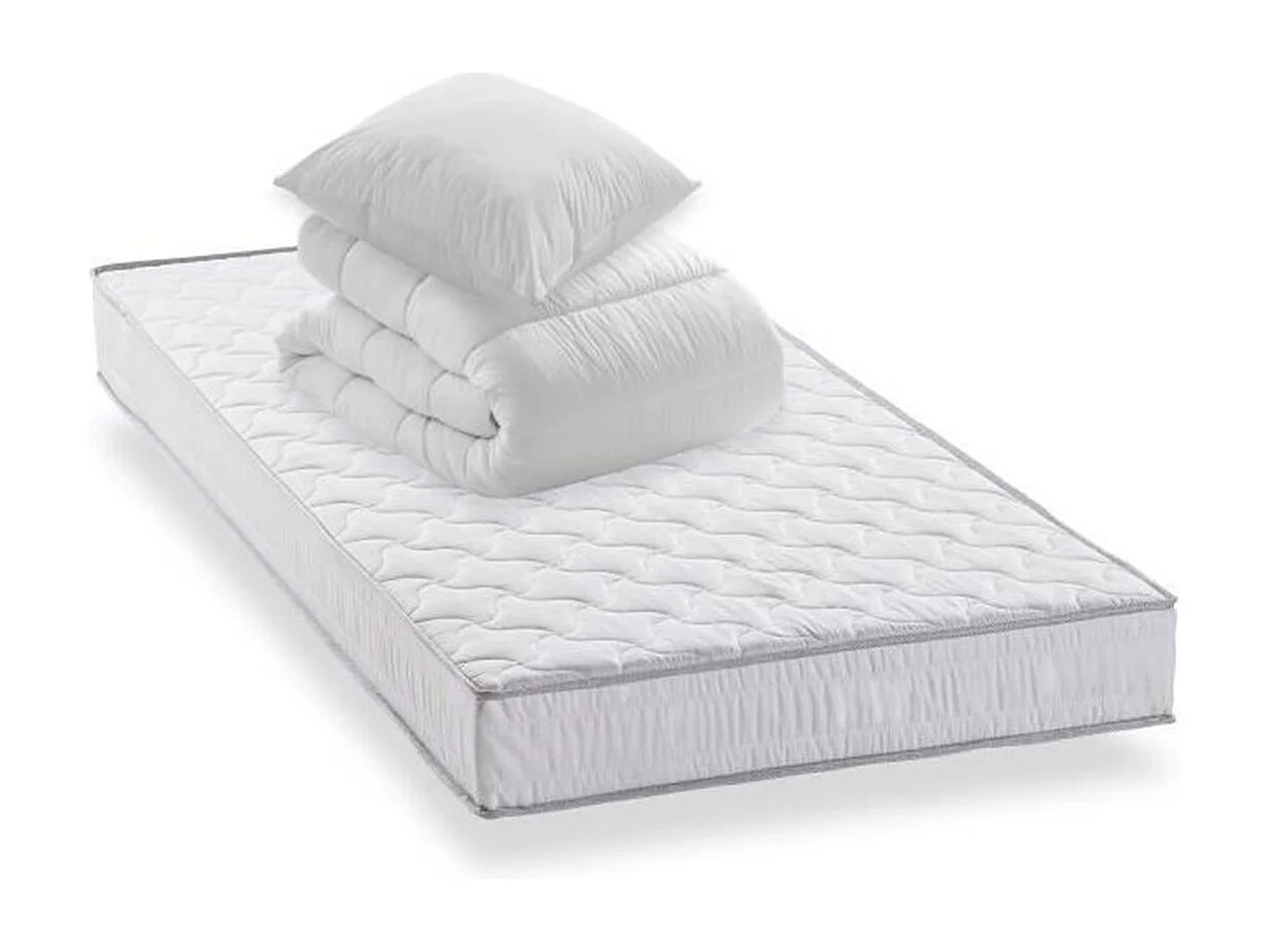 Colchón 90 x 190 cm + edredón nórdico 140 x 200 cm + almohada espuma firme 60 x 60 x 16 cm