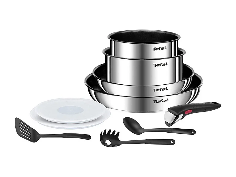 Tefal Série de 2 casseroles + 2 poêle anti-adhésives + 1 manche - L897AS04
