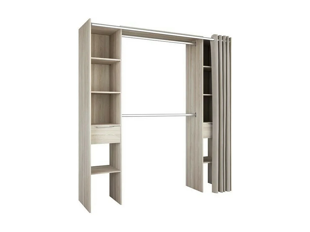 Dressing kit 2 kolommen + 2 kasten + 2 laden - Shannon eiken - 115 x 50 x 203 cm - DANA