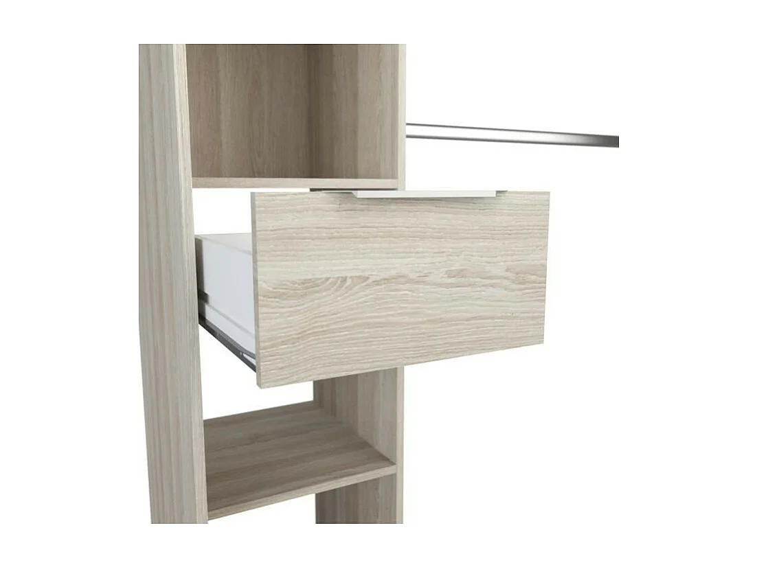 Dressing kit 2 kolommen + 2 kasten + 2 laden - Shannon eiken - 115 x 50 x 203 cm - DANA