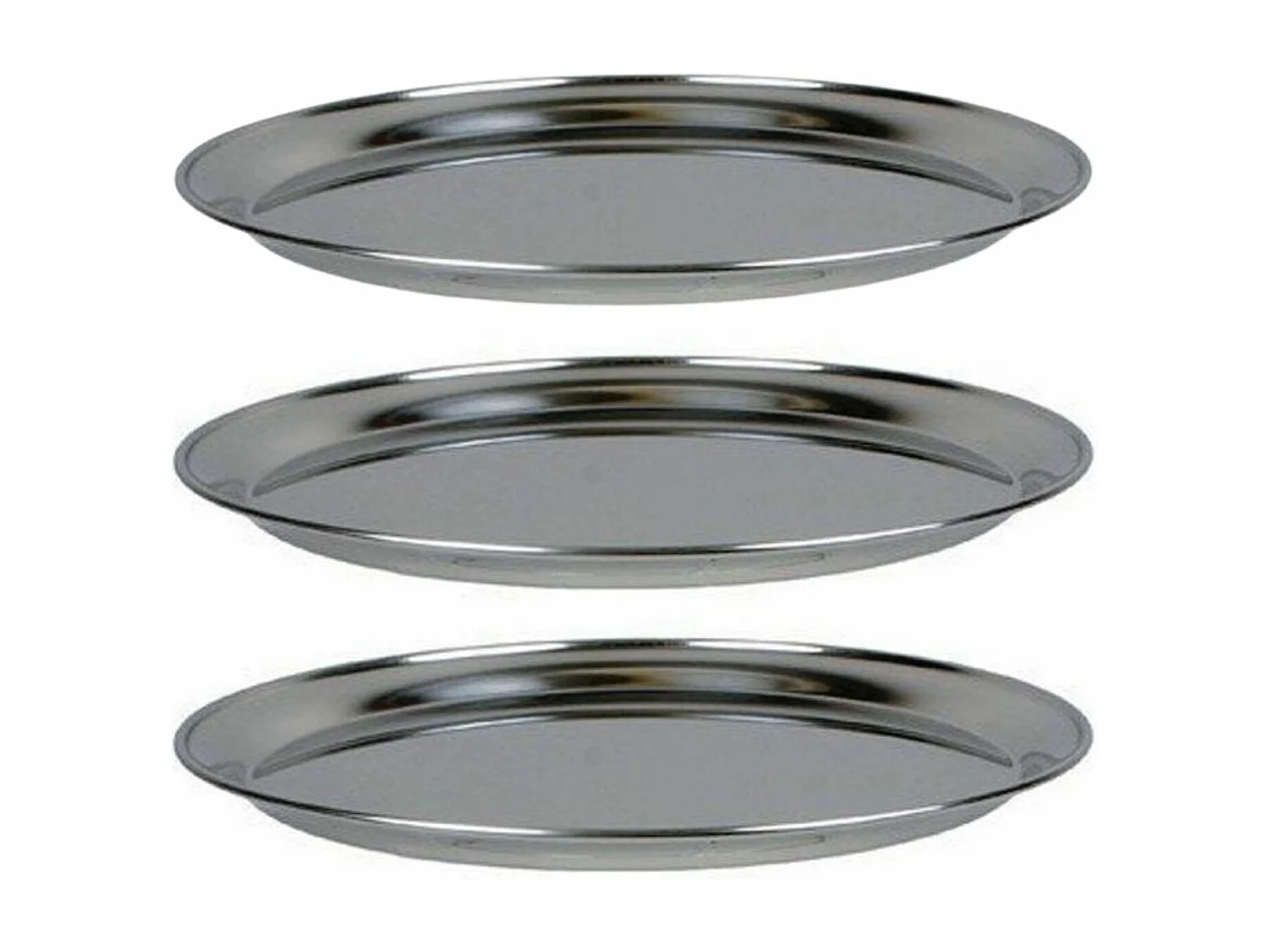 3 Meeresfrüchteplatten aus Edelstahl Ø 36 cm