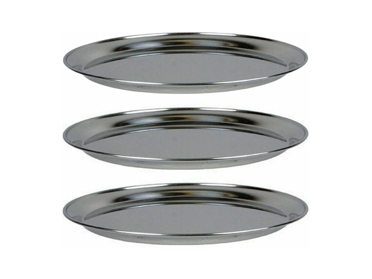 3 plateaux de fruits de mer en inox Ø 36 cm