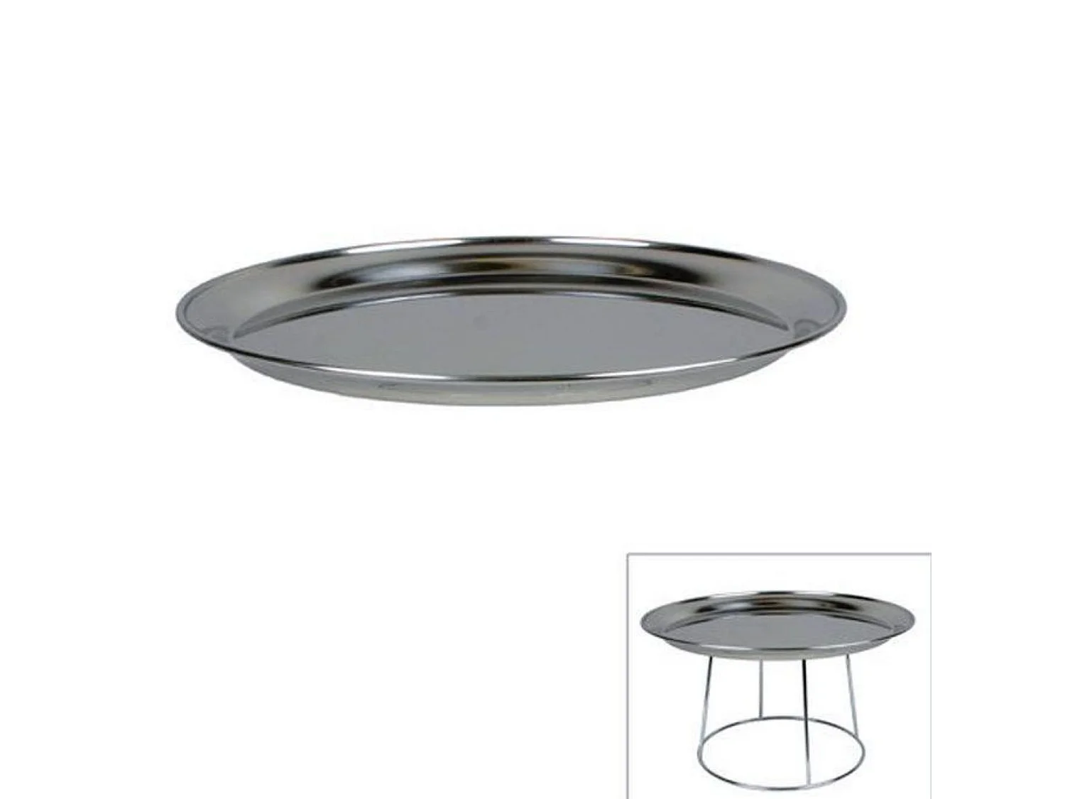 3 plateaux de fruits de mer en inox Ø 36 cm