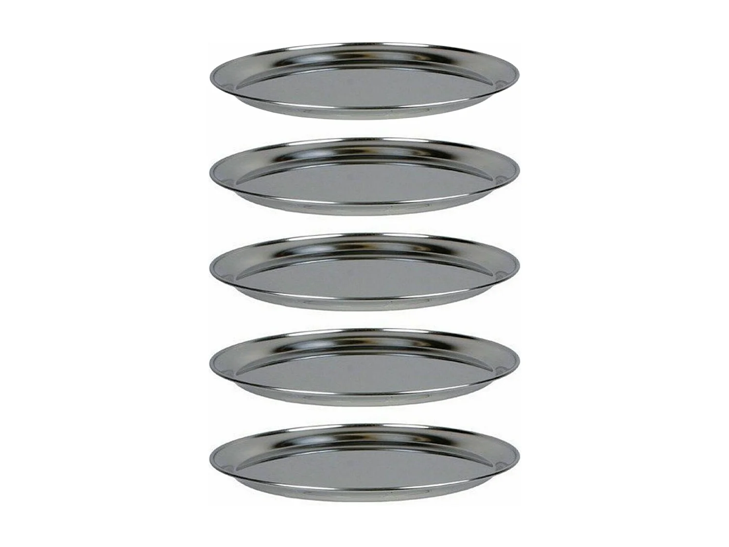 5 Meeresfrüchteplatten aus Edelstahl Ø 36 cm