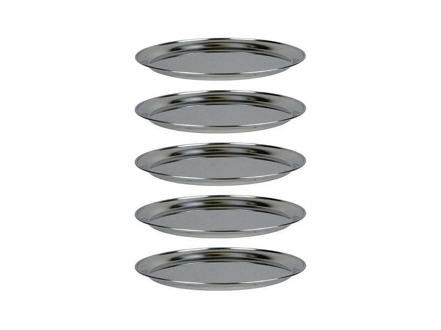 5 plateaux de fruits de mer en inox Ø 36 cm