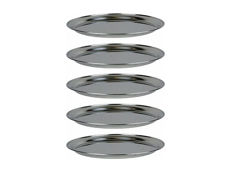 5 Meeresfrüchteplatten aus Edelstahl Ø 36 cm