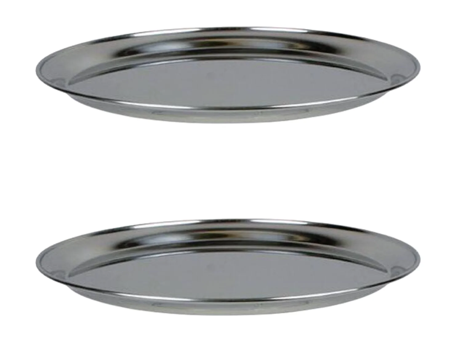 2 plateaux de fruits de mer Ø 36 cm et 2 supports inox