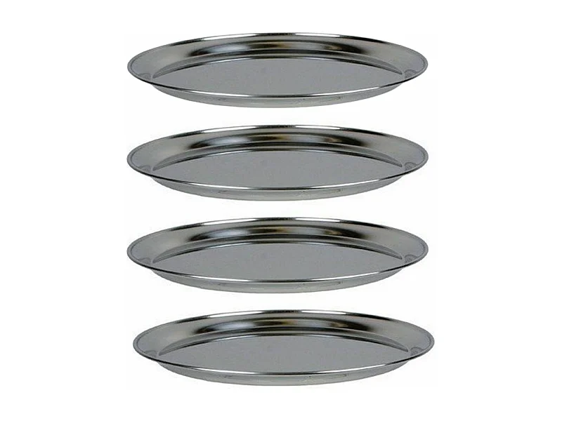 4 Meeresfrüchteplatten aus Edelstahl Ø 36 cm