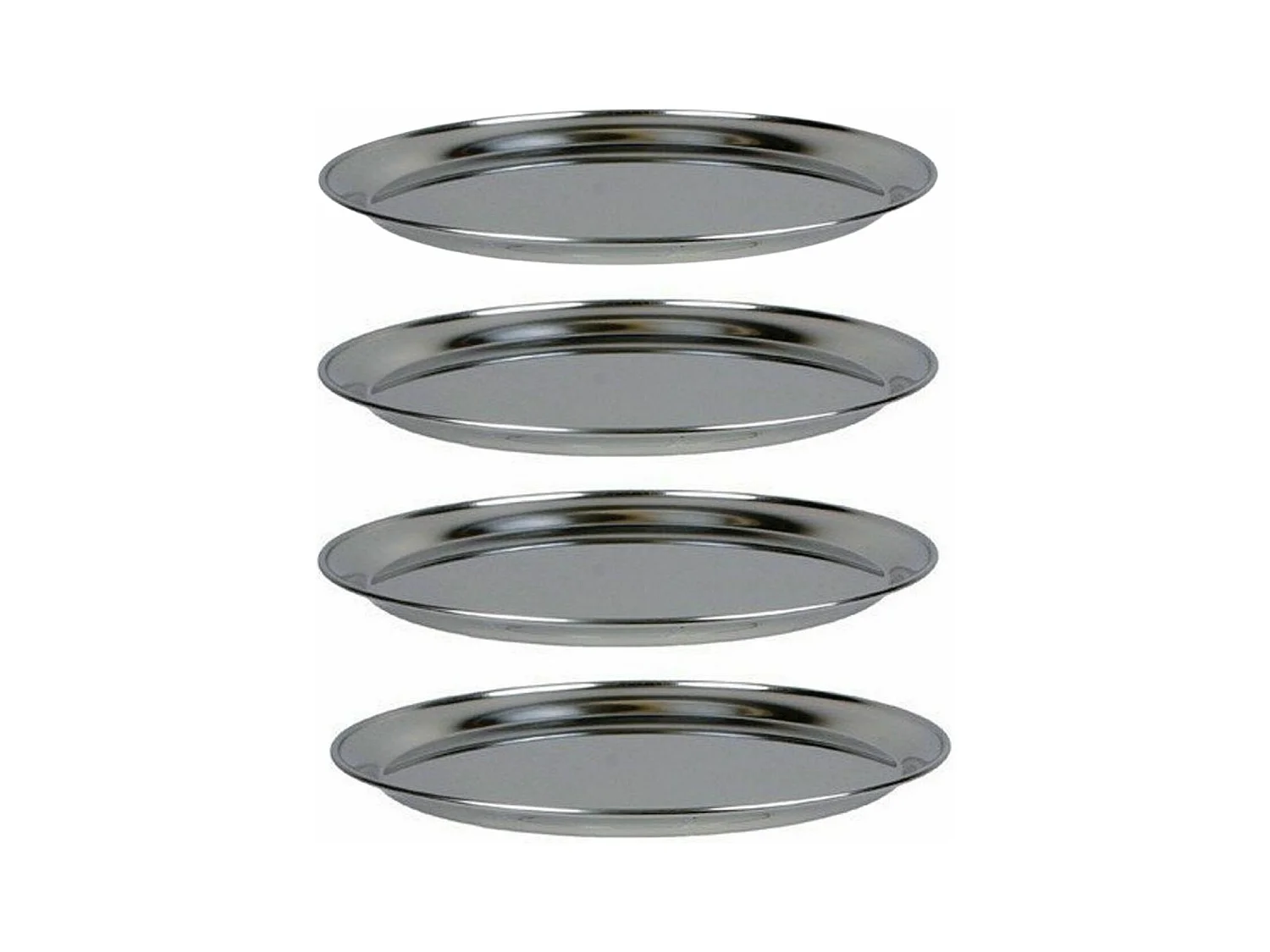 4 plateaux de fruits de mer en inox Ø 36 cm