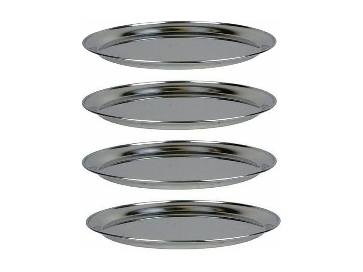 4 Meeresfrüchteplatten aus Edelstahl Ø 36 cm