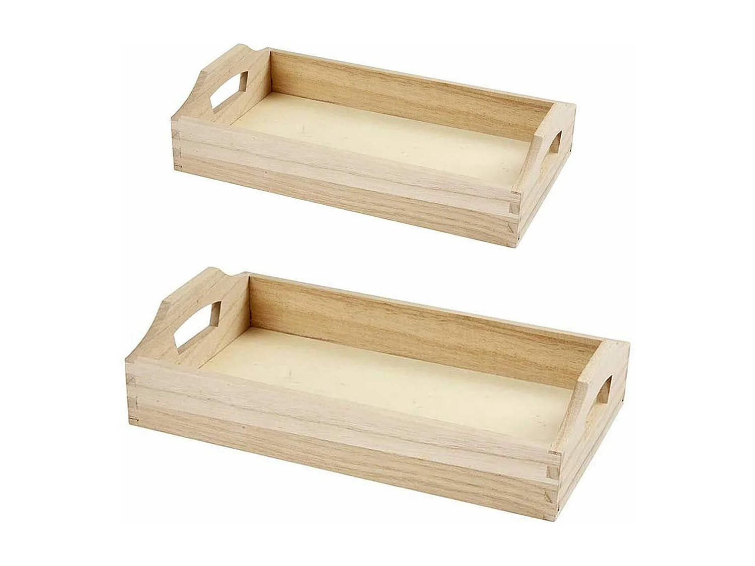 2 plateaux en bois à décorer 30 x 17 x 5 cm