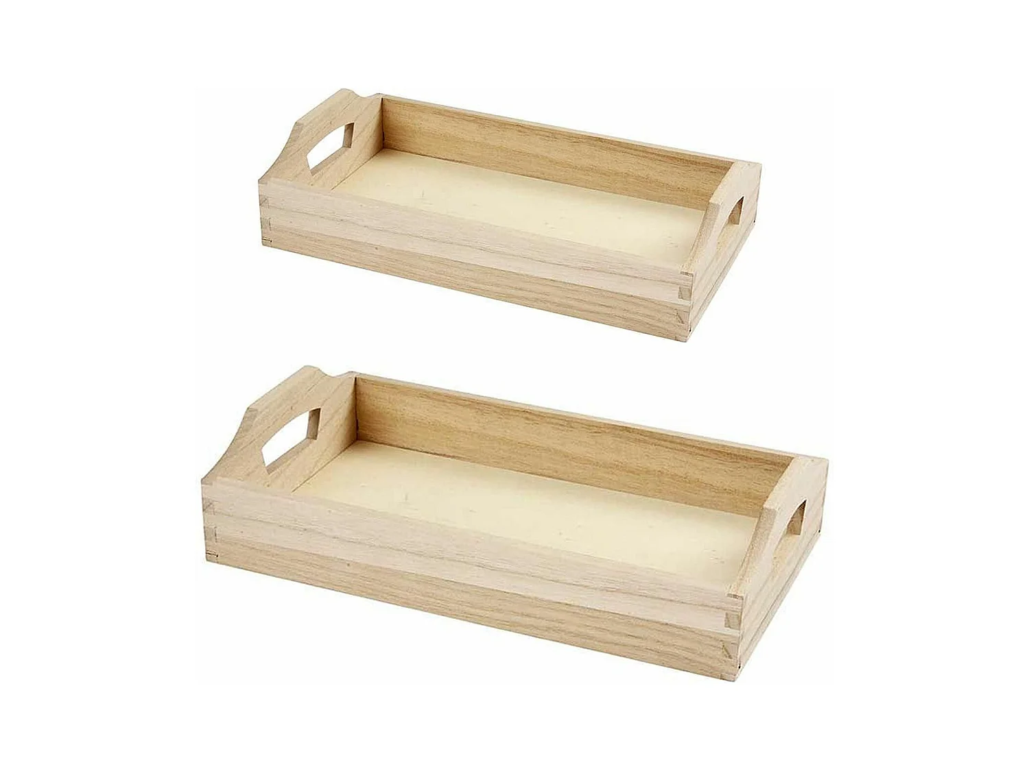 2 plateaux en bois à décorer 30 x 17 x 5 cm