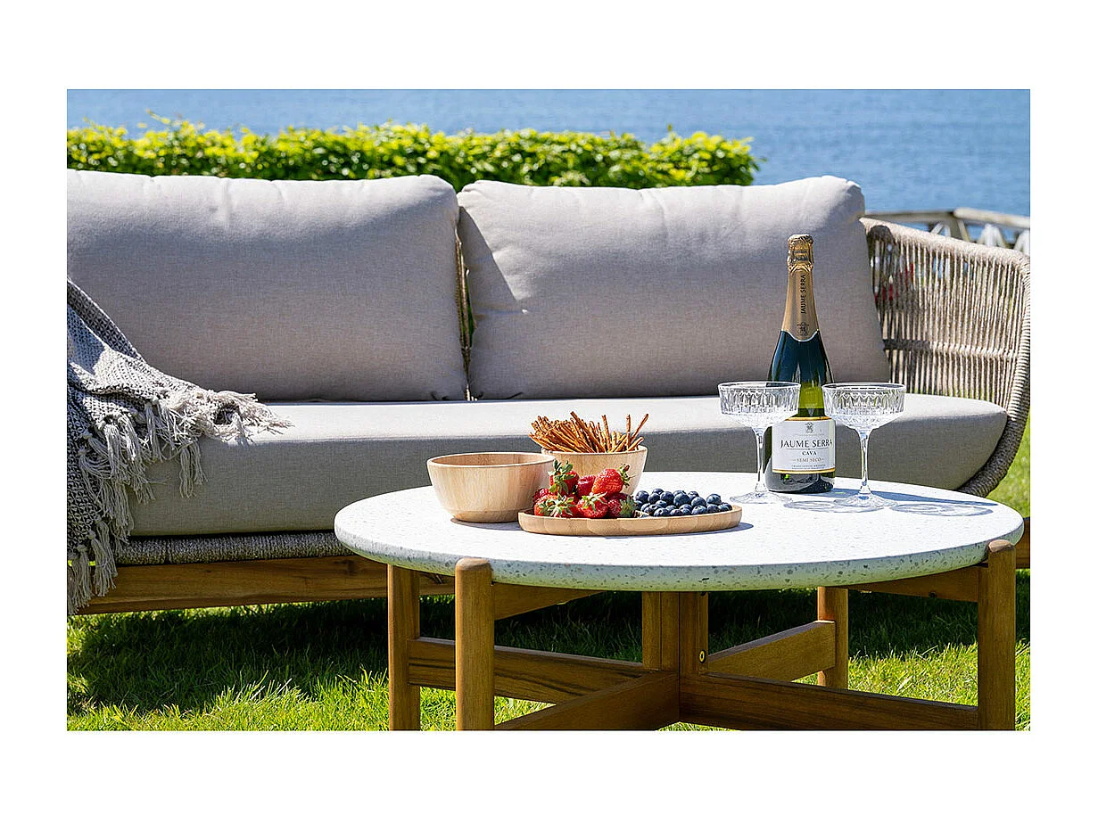 Lot de 2 plateaux de service bambou naturel