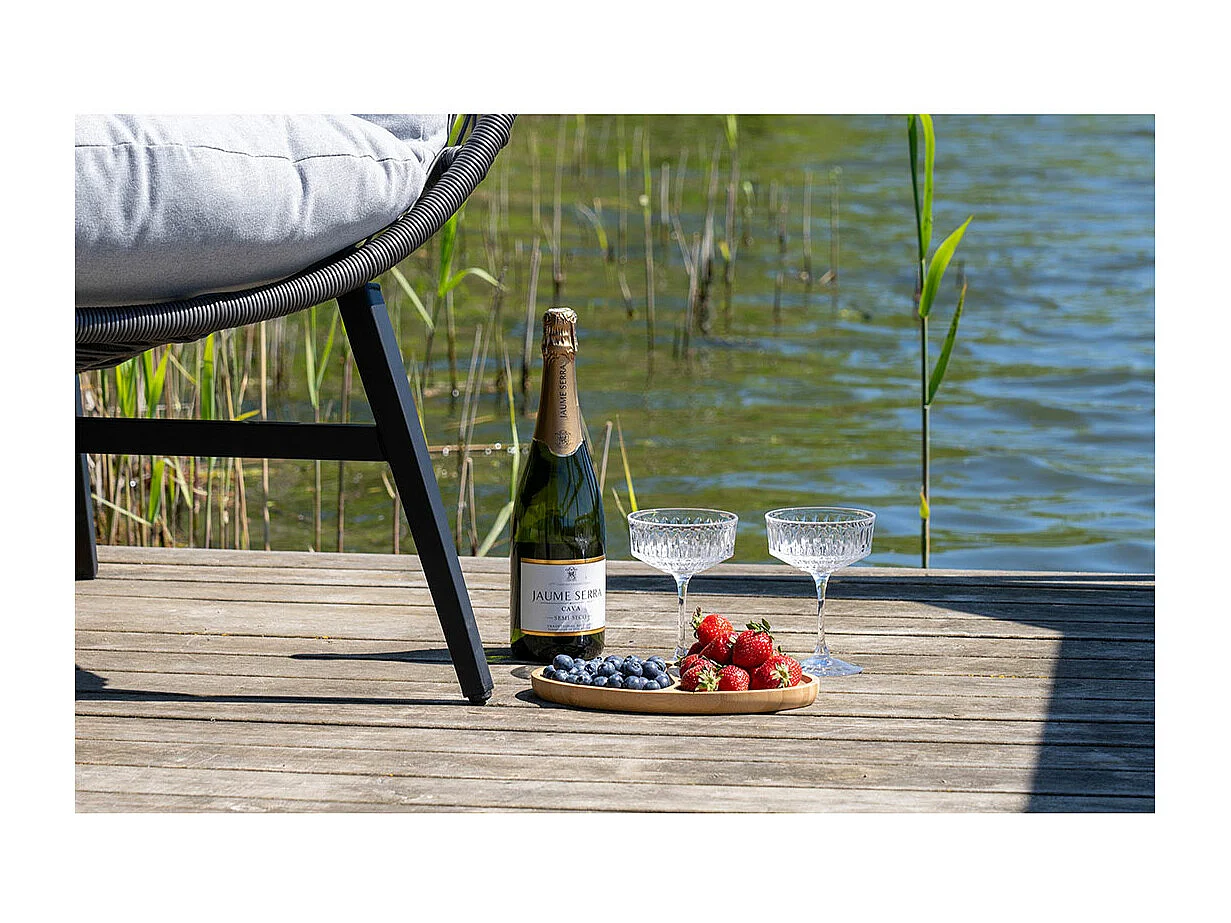 Lot de 2 plateaux de service bambou naturel