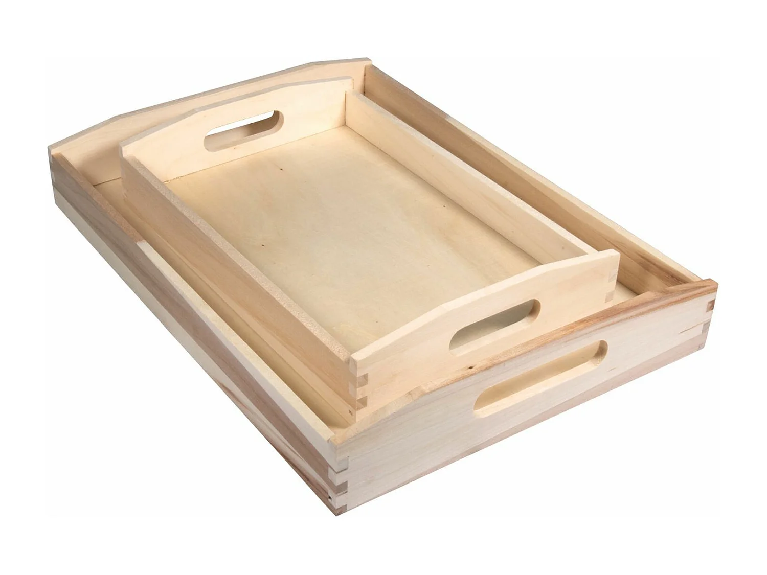 Kit di vassoi in legno da decorare 2 diverse dimensioni