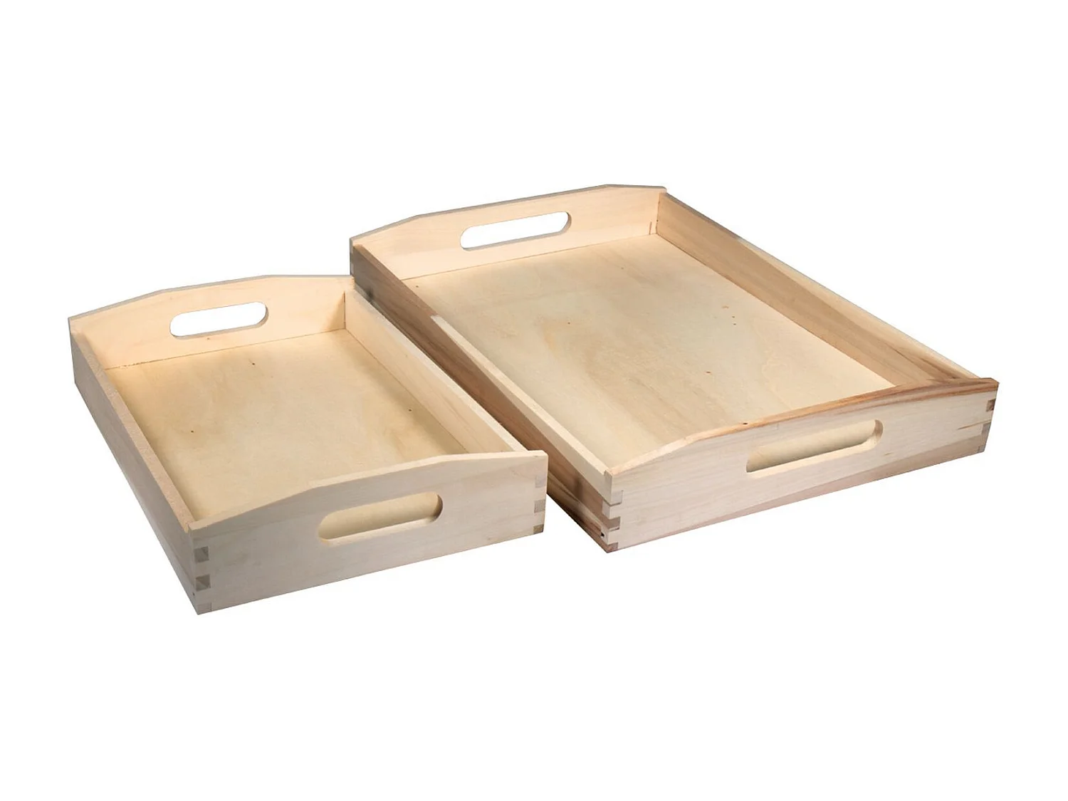 Kit di vassoi in legno da decorare 2 diverse dimensioni