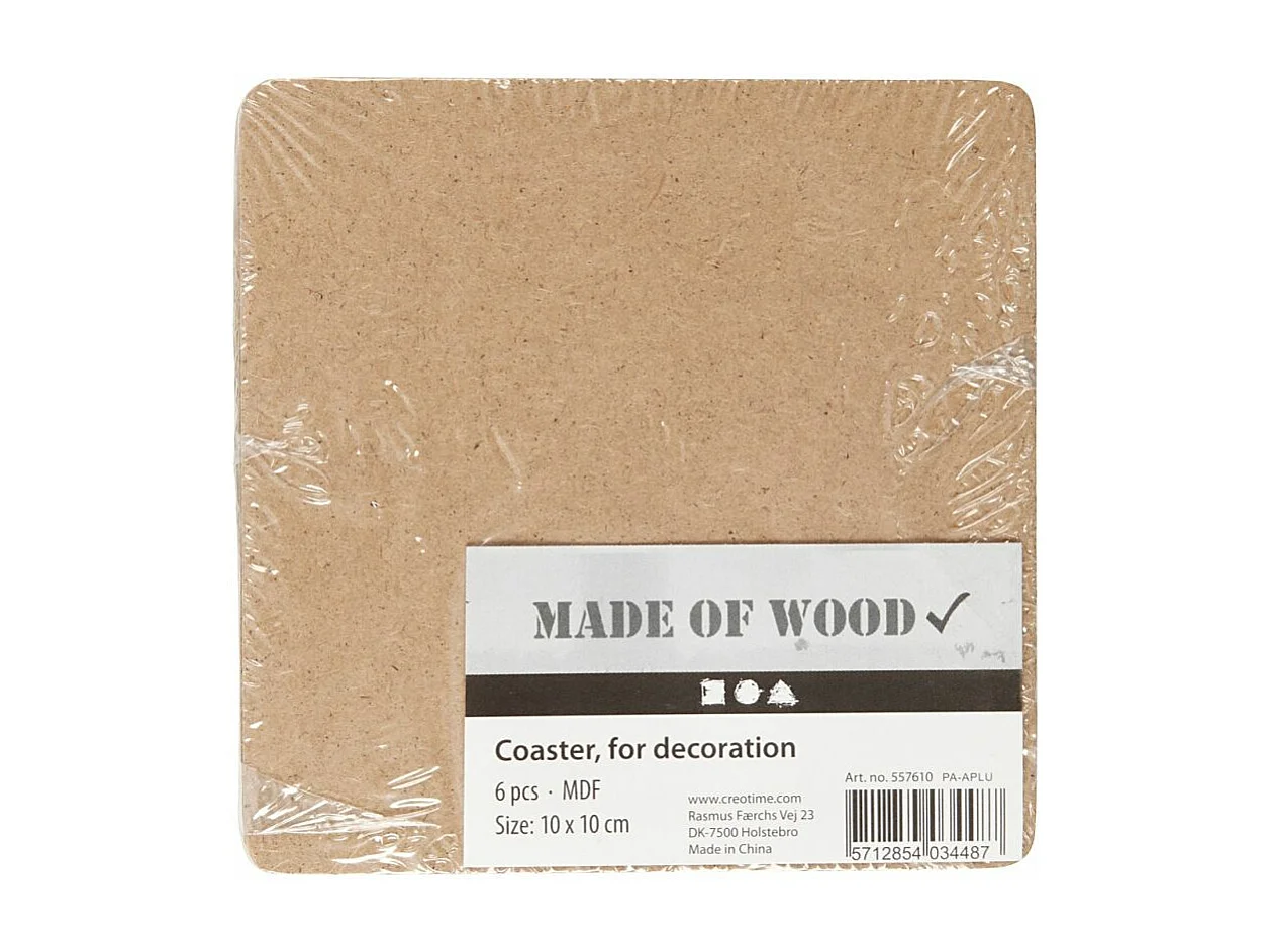 6 posavasos de madera, para decorar - 10 x 10 cm