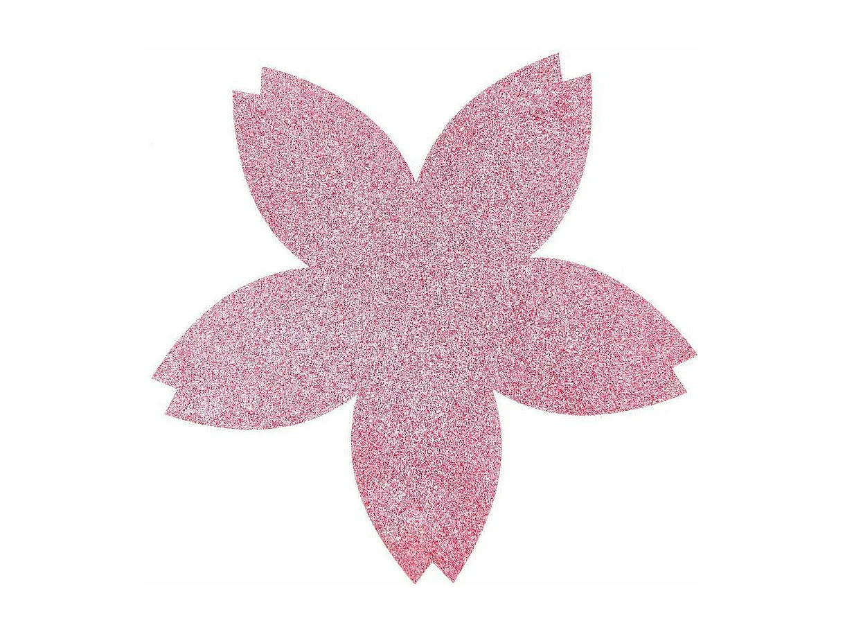 6 sous-verres fleurs de cerisier à paillettes, en feutrine, 19 x 19 cm