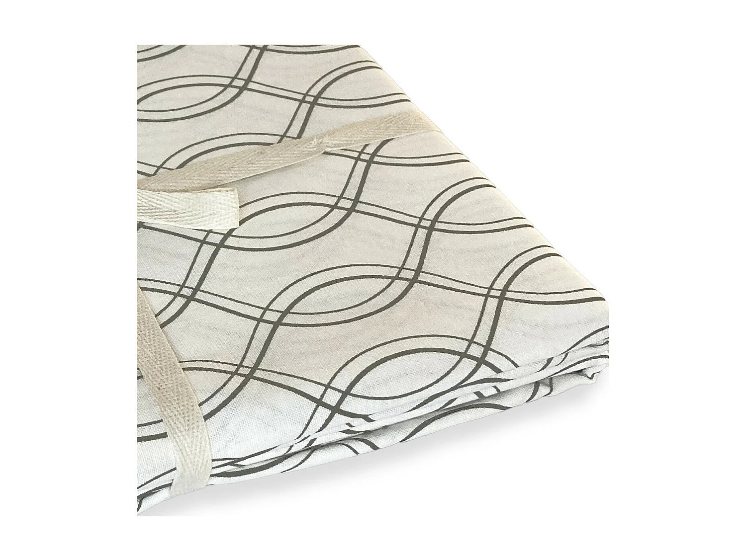 Lot nappe rectangle + 4 serviettes de table déperlante géométrique 140x240cm VOGUE