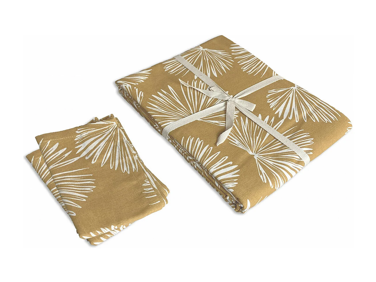 Lot nappe carrée + 2 serviettes de table déperlante champêtre 140x140cm VIRGINIE