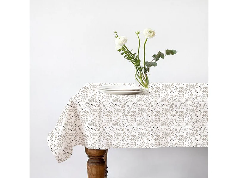 Nappe carrée anti-taches déperlante floral 140x140cm VERONE