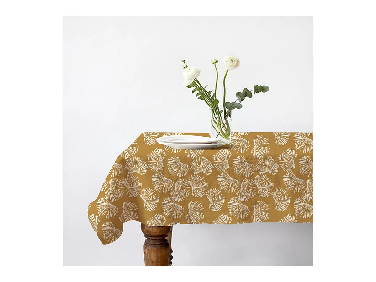 Nappe carrée anti-taches déperlante champêtre 140x140cm VIRGINIE