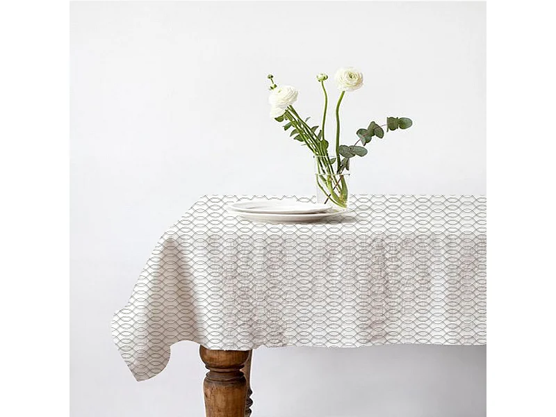 Nappe carrée anti-taches déperlante géométrique 140x140cm VOGUE