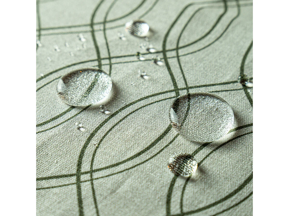 Lot nappe carrée + 2 serviettes de table déperlante géométrique 140x140cm VOGUE