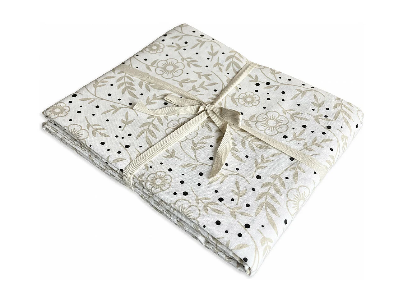 Lot nappe carrée + 2 serviettes de table déperlante floral 140x140cm VERONE