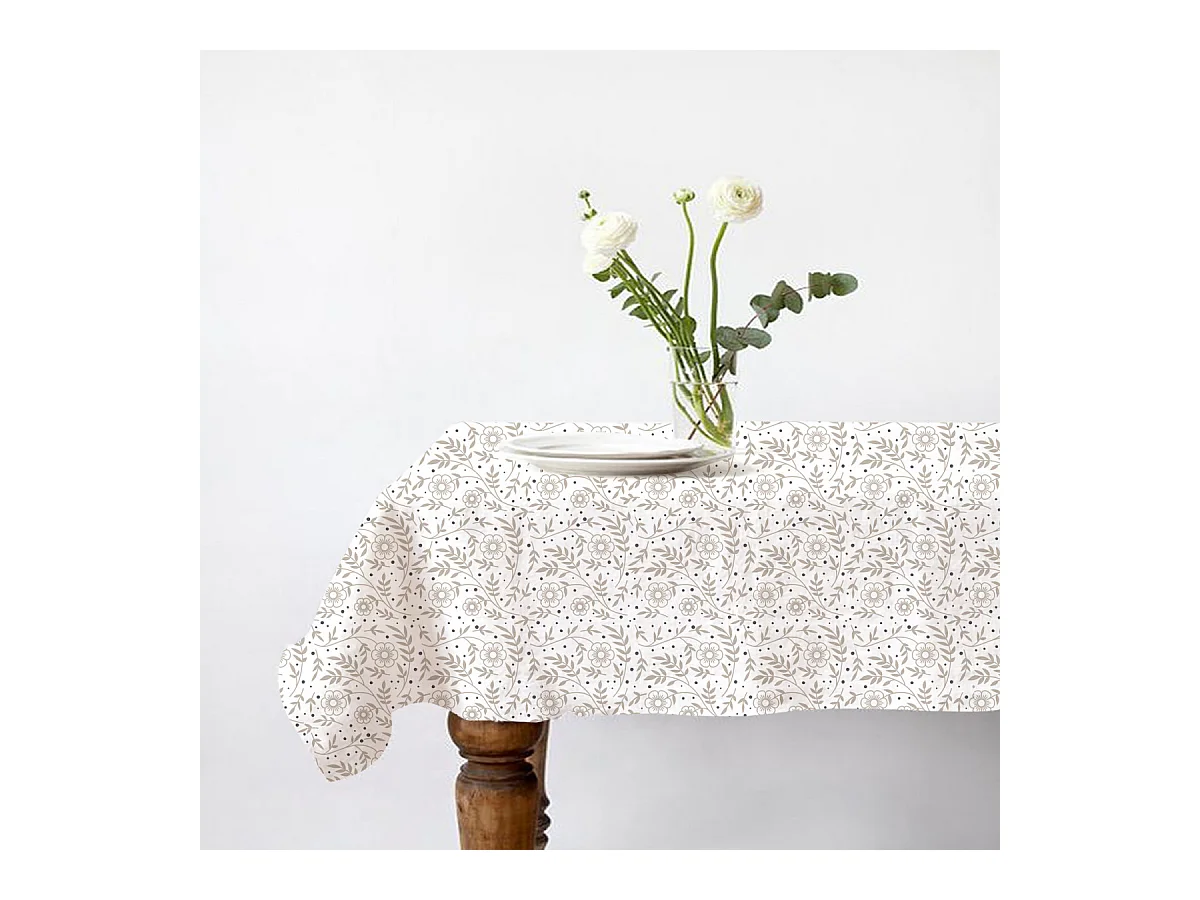 Nappe rectangle anti-taches déperlante floral 140x240cm VERONE