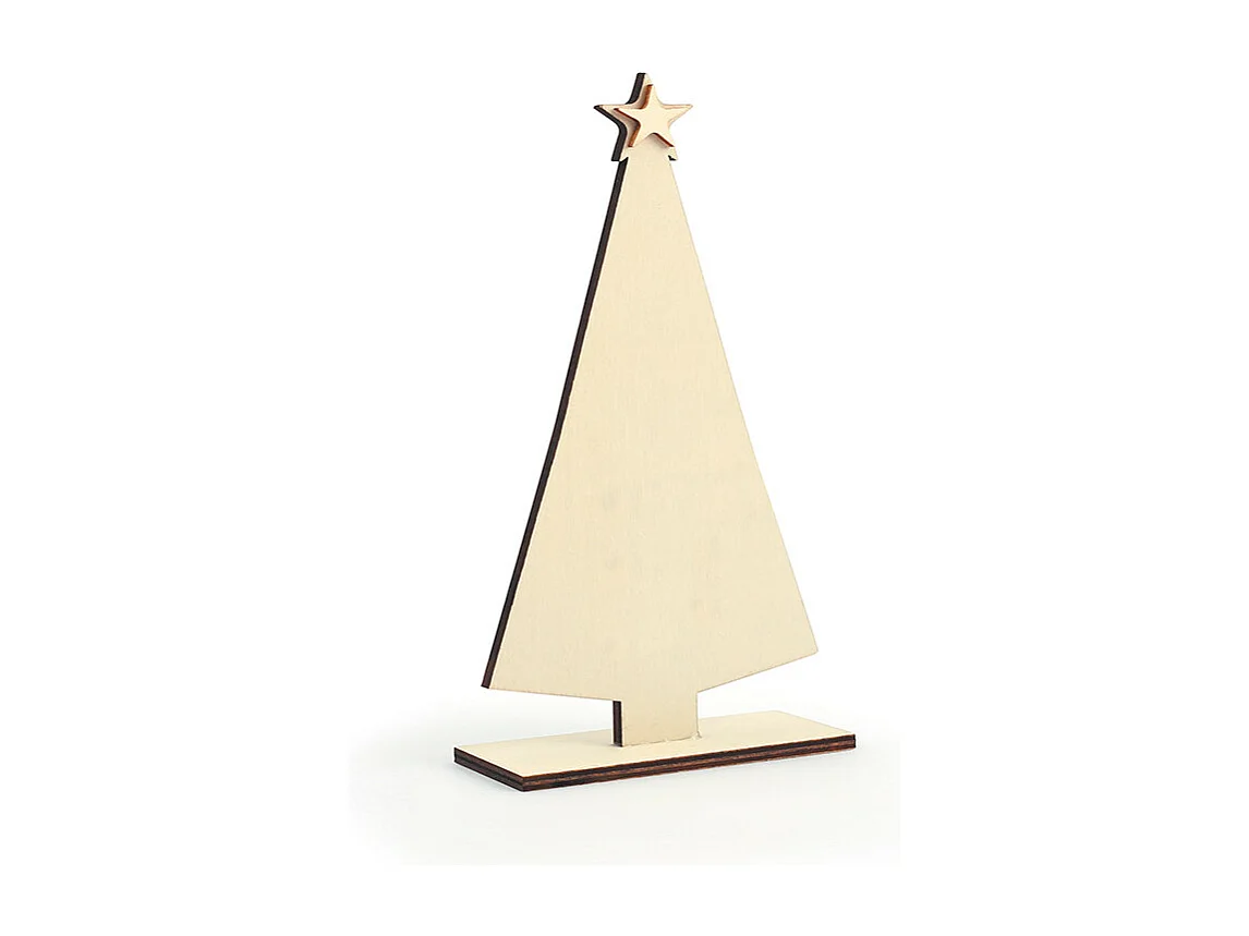 Houten kerstboom om te versieren - 9 x 19,5 cm