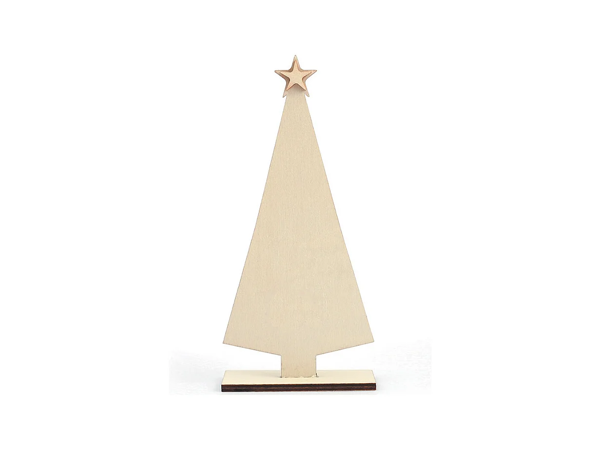 Sapin de Noël en bois à décorer - 9 x 19,5 cm