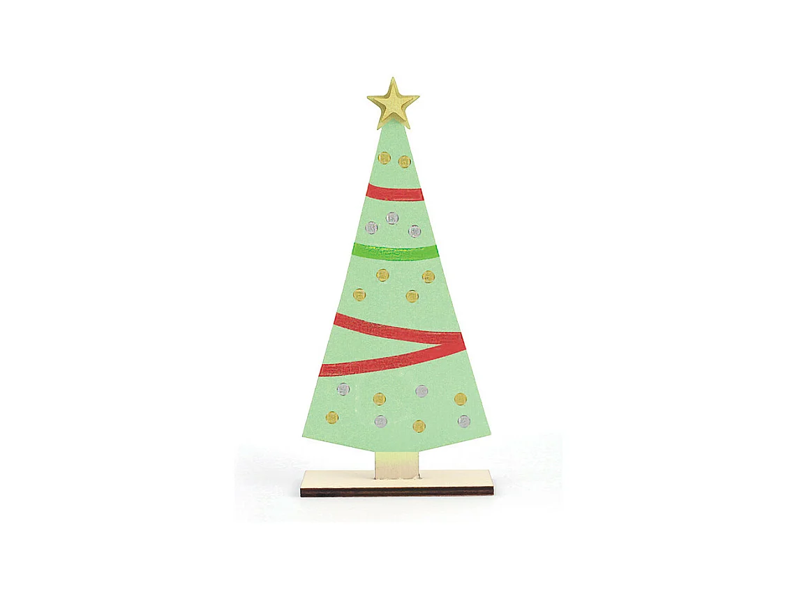 Sapin de Noël en bois à décorer - 9 x 19,5 cm