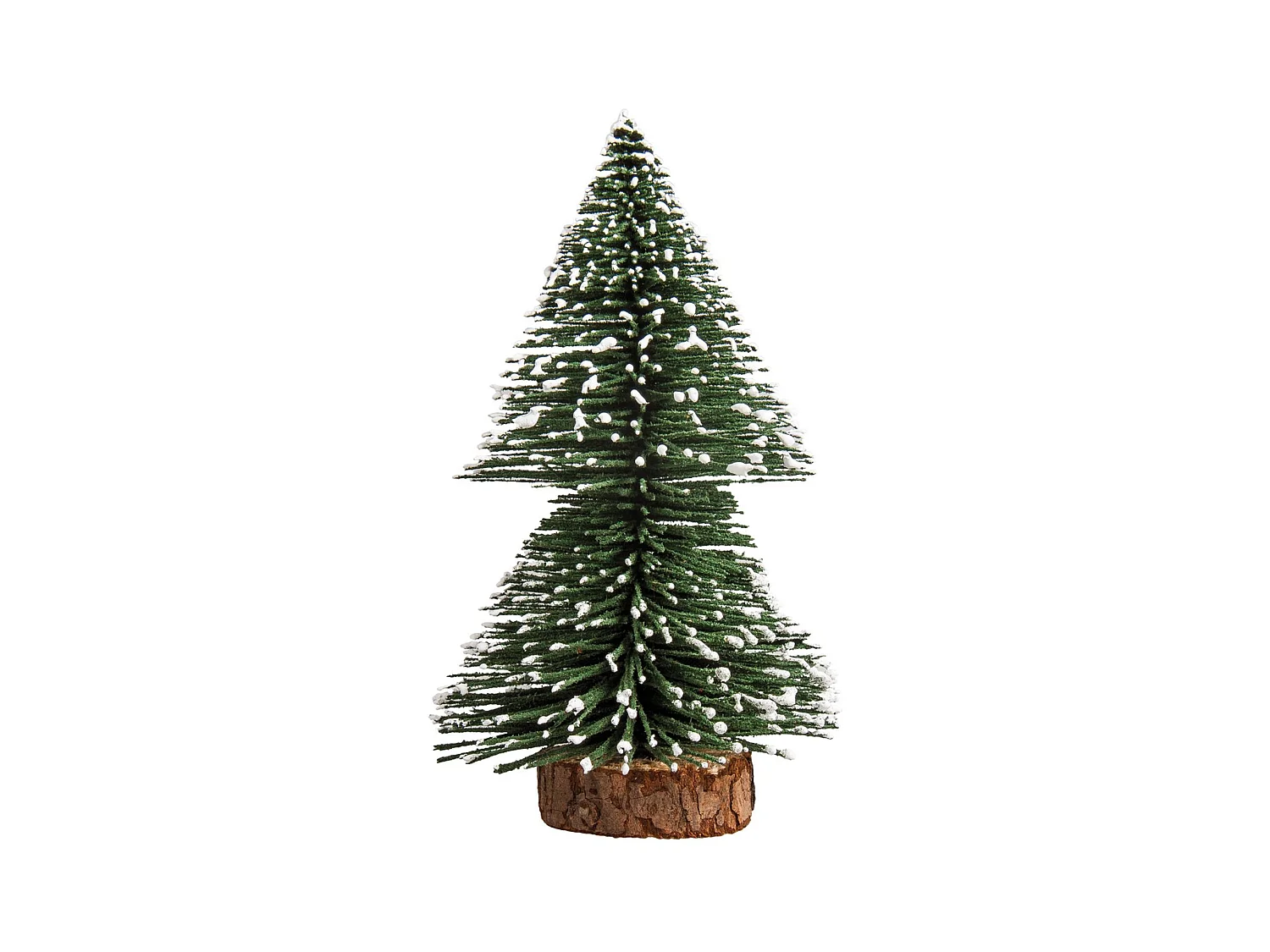 Decoratieve groene besneeuwde dennenboom - Miniatuur 15 cm