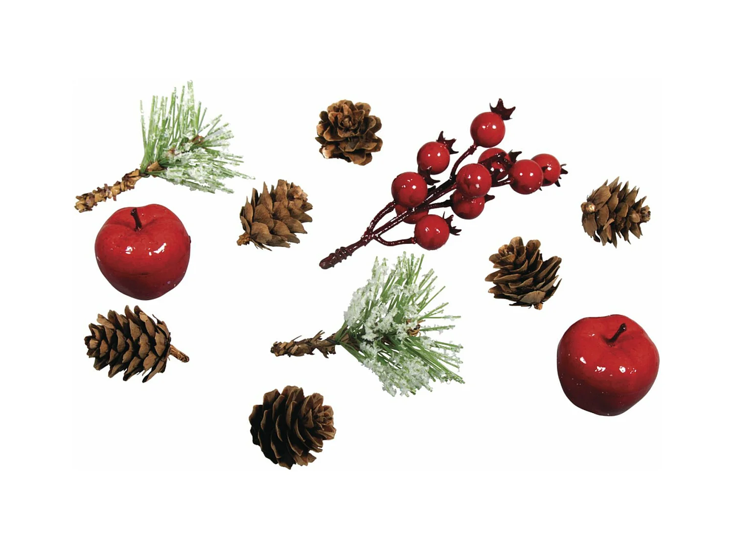 Décorations naturelles automne et Noël - 11 Cônes, pommes et baies